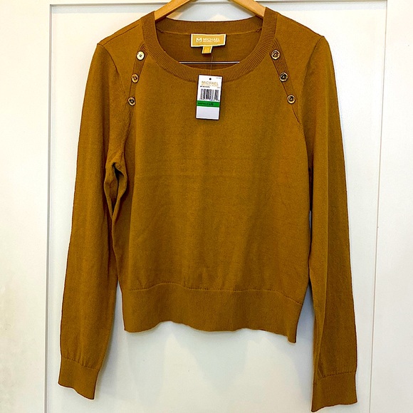 New MICHAEL KORS EASY RAGLAN SHAKER SWEATER COLOR: DARK CAMEL, SIZE: L⭐️⭐️⭐️⭐️ - Picture 6 of 17